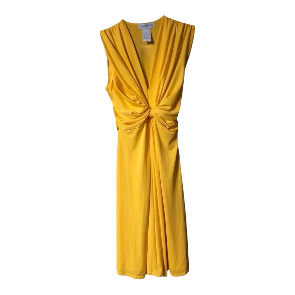 Vintage The Paragon bright yellow sleeveless lightweight midi dress Medium